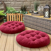 Velvet Floor Cushions with Filling ( Maroon )-Pack of 2